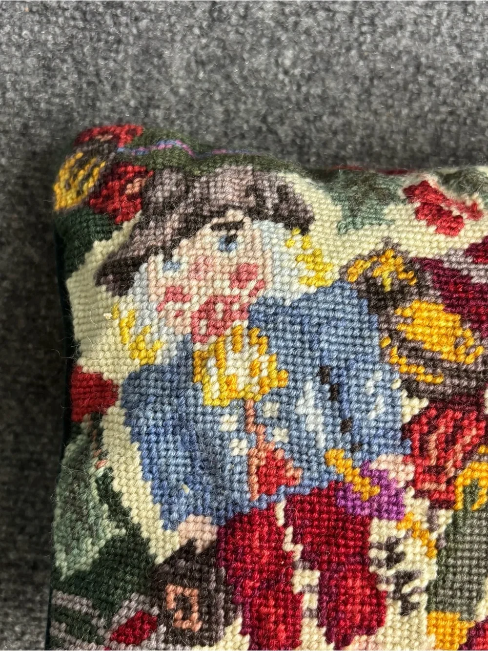Handcrafted Needlepoint Accent Pillow in Multicolor